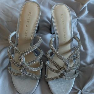 Silver Kelly and Katie dress shoes. Size 6&1/2
